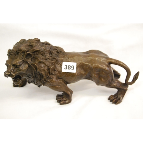 389 - METAL LION ORNAMENT