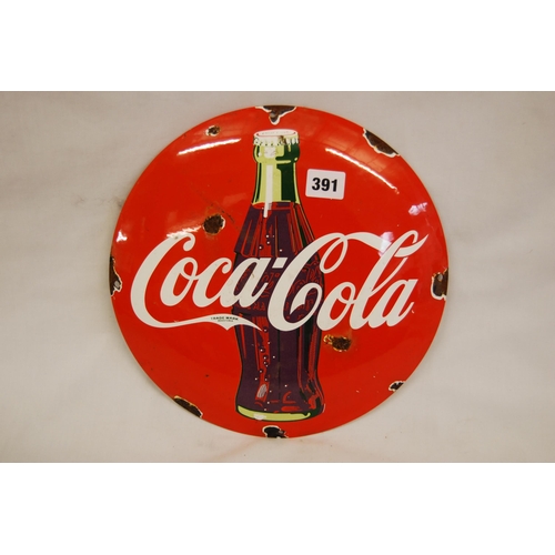 391 - COCA COLA ENAMEL SIGN (4)