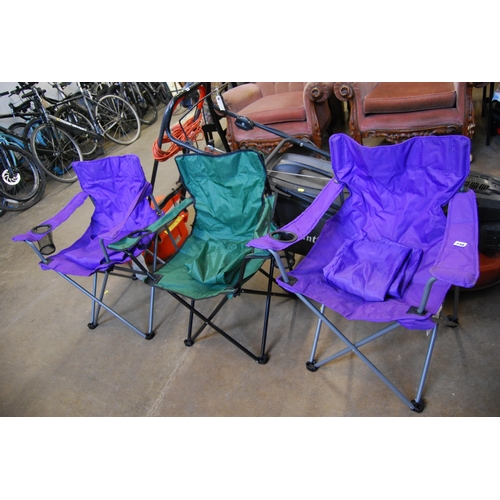 738 - 3 FOLDING CAMPING CHAIRS