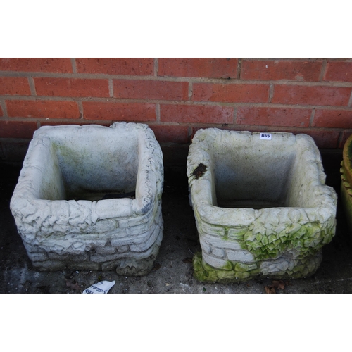 855 - PAIR OF SQUARE PLANTERS