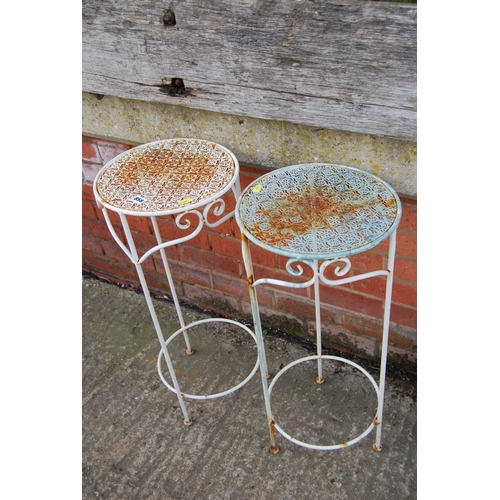 858 - PAIR OF METAL PLANT STANDS