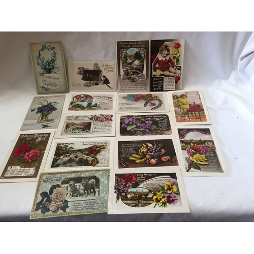 22 - 54 VINTAGE FLORAL BIRTHDAY GREETINGS POSTCARDS