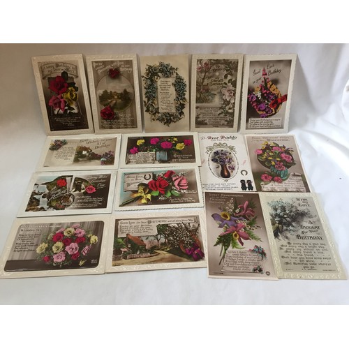 22 - 54 VINTAGE FLORAL BIRTHDAY GREETINGS POSTCARDS