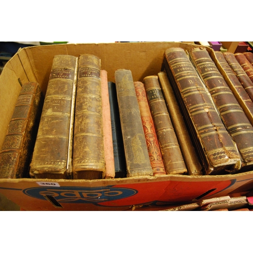 360 - 2 VOLUMES TOPOGRAPHICAL DICTIONARY OF IRELAND, 2 VOLUMES PICTURESQUE EUROPE, ETC