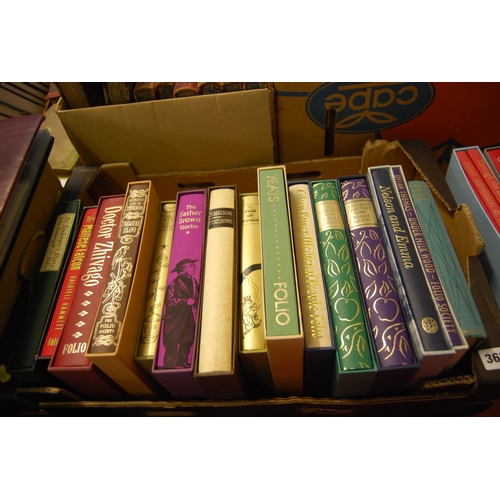 362 - BOX OF FOLIO SOCIETY BOOKS INCLUDING DOCTOR ZHIVAGO, THE FATHER BROWN STORIES, THE PICK OF PUNCH, ET... 