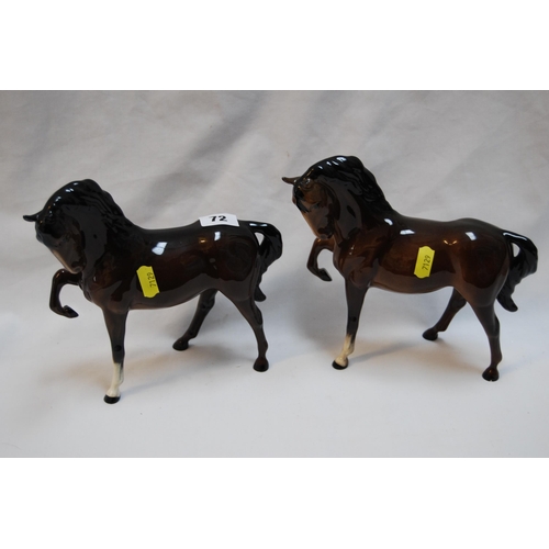 72 - PAIR OF BESWICK BONE CHINA HORSES