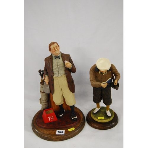 103 - 2 MODERN GOLFING FIGURES