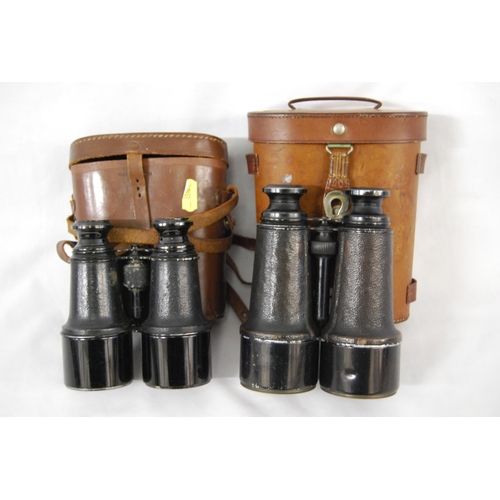 116 - PAIR OF VINTAGE LUMIERE BINOCULARS IN LEATHER CASE & PAIR OF VOIGTLANDER BINOCULARS