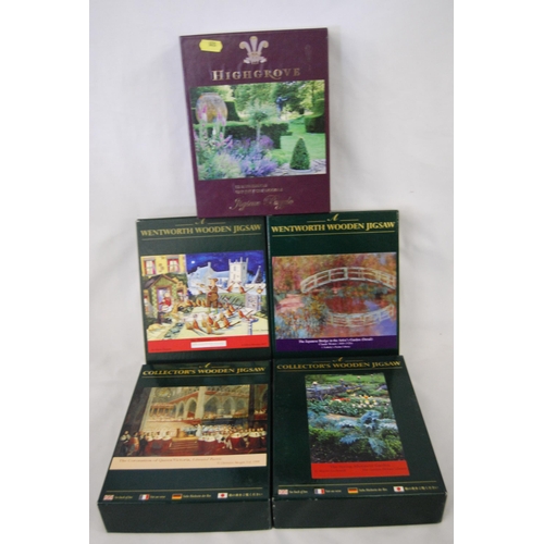 145 - 4 COLLECTORS WOODEN JIGSAWS & HIGHGROVE JIGSAW