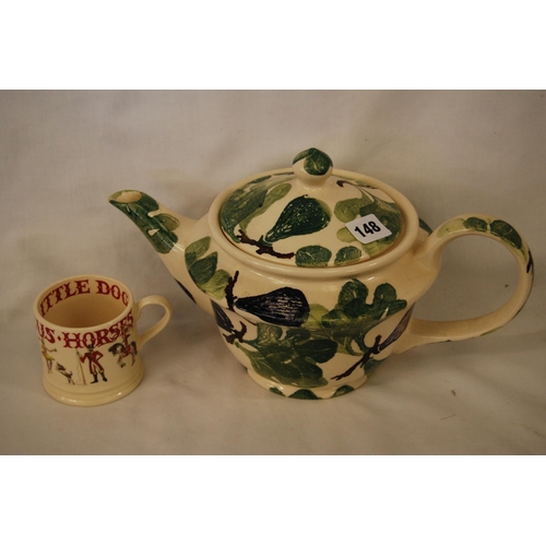 148 - EMMA BRIDGEWATER TEAPOT & MUG