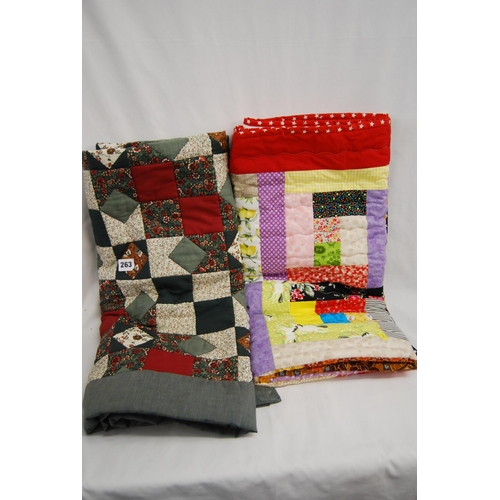 263 - 2 RETRO PATCHWORK QUILTS