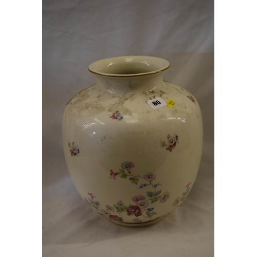 80 - GERMAN CERAMIC VASE DECORATED FLOWERS