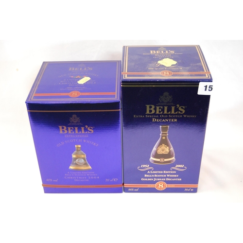 15 - 70CL BELL'S LIMITED EDITION EXTRA SPECIAL WHISKY DECANTER 1952 - 2002 AND 70CL BELL'S LIMITED EDITIO... 