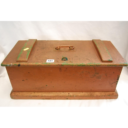 181 - VINTAGE SHED MADE PAINTED CAR TOOLBOX