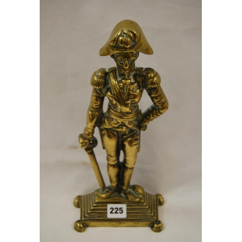 225 - 19TH CENTURY FIGURIAL BRASS DOORSTOP OF LORD NELSON