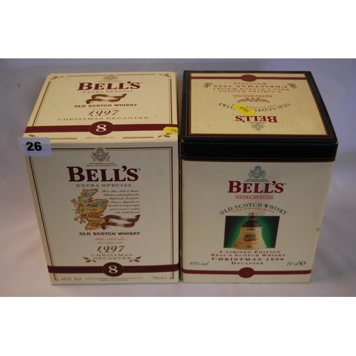 26 - TWO 70CL BELL'S EXTRA SPECIAL SCOTCH WHISKY DECANTERS 