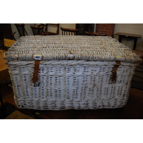 482 - OLD CANE LAUNDRY BASKET