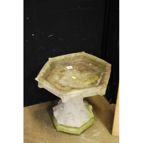 503 - HEXAGONAL STONEWARE BIRD BATH