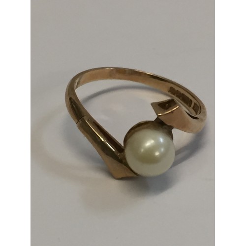 273 - 9CT GOLD RING SET PEARL (1.9g GROSS)