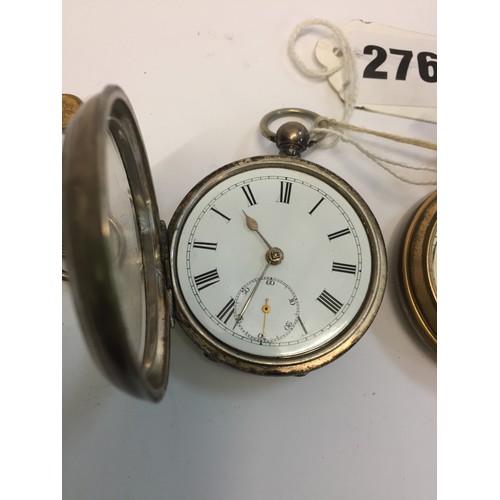 276 - SILVER CASED POCKET WATCH BY STONE & CO, CLIFTON BIRMINGHAM 1893, STERLING SILVER HUNTER POCKET WATC... 