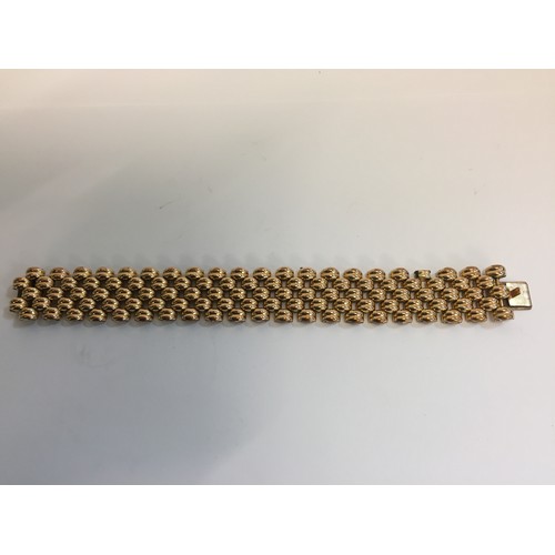 280 - SWISS PLAQUE ORL 20 MICRONS GOLD PLATED 5 ROW PANTHER LINK BRACELET