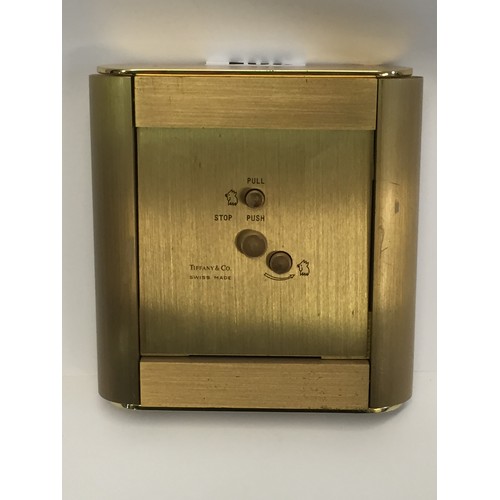 301 - TIFFANY & CO HEAVY BRASS ALARM CLOCK (TOP LOOSE)