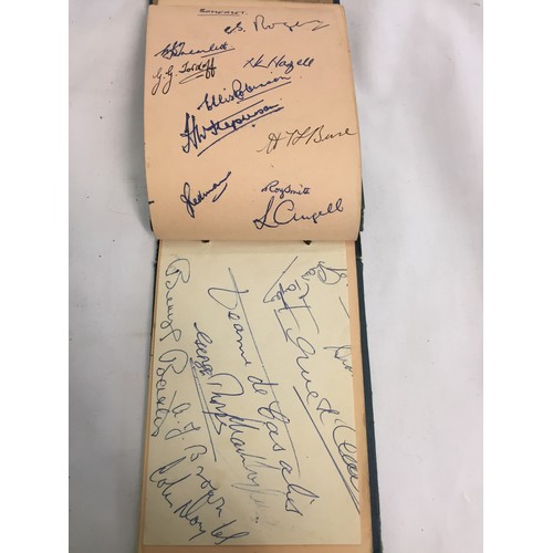 342 - AUTOGRAPH ALBUM OF ENGLAND & COUNTY CRICKET TEAMS c1950s CONTAINING SIGNATURES OF WARWICK XI 1957, S... 