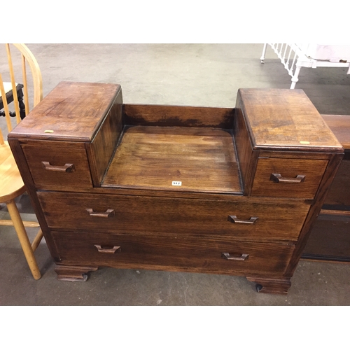 517 - 1930S OAK DRESSING TABLE FITTED 4 DRAWERS