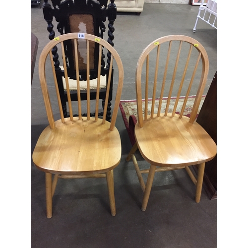 518 - PAIR OF MODERN WINDSOR SPINDLE BACK DINING CHAIR