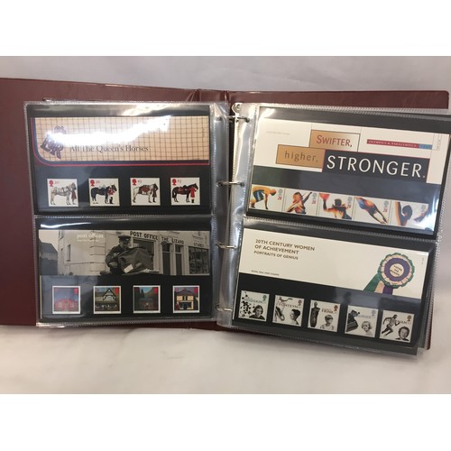 322 - 9 ALBUMS OF ROYAL MAIL PRESENTATION PACKS AND 1 ALBUM OF ROYAL MAIL FIRST DAY COVERS (THE PHOTOS SHO... 