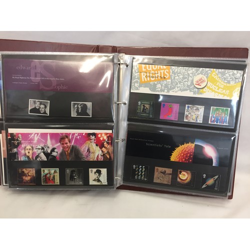 322 - 9 ALBUMS OF ROYAL MAIL PRESENTATION PACKS AND 1 ALBUM OF ROYAL MAIL FIRST DAY COVERS (THE PHOTOS SHO... 