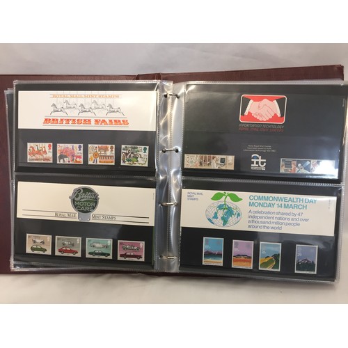 322 - 9 ALBUMS OF ROYAL MAIL PRESENTATION PACKS AND 1 ALBUM OF ROYAL MAIL FIRST DAY COVERS (THE PHOTOS SHO... 