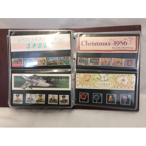 322 - 9 ALBUMS OF ROYAL MAIL PRESENTATION PACKS AND 1 ALBUM OF ROYAL MAIL FIRST DAY COVERS (THE PHOTOS SHO... 