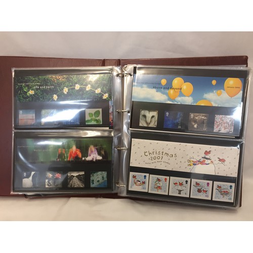 322 - 9 ALBUMS OF ROYAL MAIL PRESENTATION PACKS AND 1 ALBUM OF ROYAL MAIL FIRST DAY COVERS (THE PHOTOS SHO... 