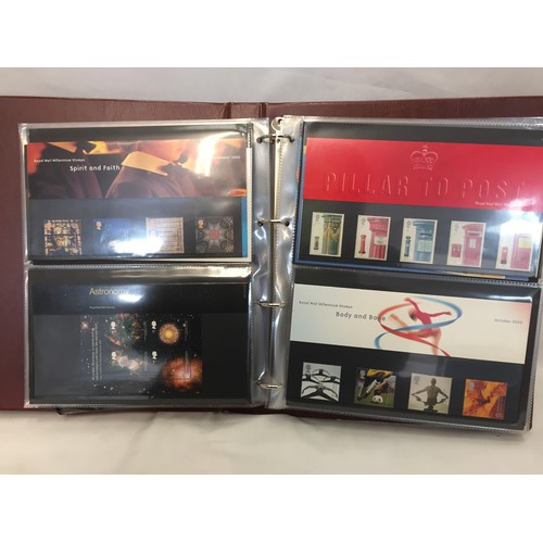 322 - 9 ALBUMS OF ROYAL MAIL PRESENTATION PACKS AND 1 ALBUM OF ROYAL MAIL FIRST DAY COVERS (THE PHOTOS SHO... 