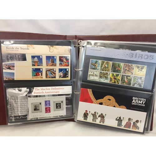 322 - 9 ALBUMS OF ROYAL MAIL PRESENTATION PACKS AND 1 ALBUM OF ROYAL MAIL FIRST DAY COVERS (THE PHOTOS SHO... 