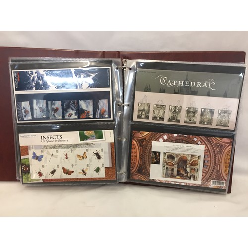 322 - 9 ALBUMS OF ROYAL MAIL PRESENTATION PACKS AND 1 ALBUM OF ROYAL MAIL FIRST DAY COVERS (THE PHOTOS SHO... 