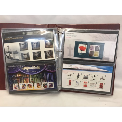 322 - 9 ALBUMS OF ROYAL MAIL PRESENTATION PACKS AND 1 ALBUM OF ROYAL MAIL FIRST DAY COVERS (THE PHOTOS SHO... 