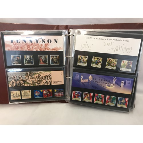 322 - 9 ALBUMS OF ROYAL MAIL PRESENTATION PACKS AND 1 ALBUM OF ROYAL MAIL FIRST DAY COVERS (THE PHOTOS SHO... 