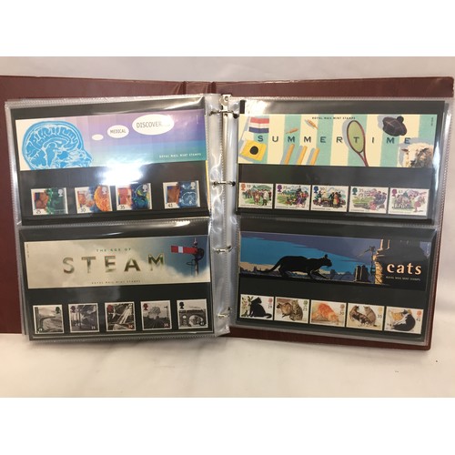 322 - 9 ALBUMS OF ROYAL MAIL PRESENTATION PACKS AND 1 ALBUM OF ROYAL MAIL FIRST DAY COVERS (THE PHOTOS SHO... 