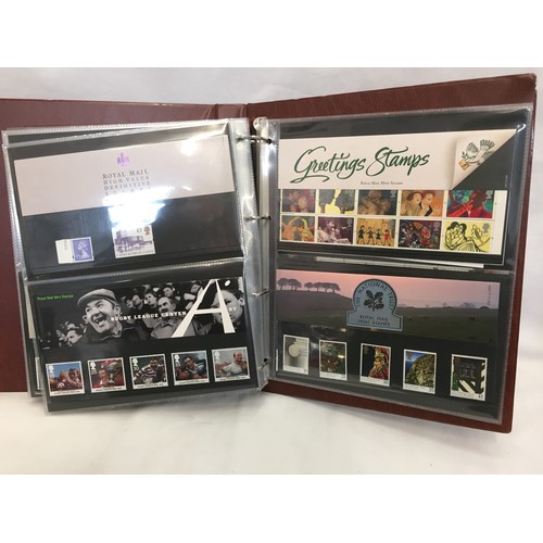 322 - 9 ALBUMS OF ROYAL MAIL PRESENTATION PACKS AND 1 ALBUM OF ROYAL MAIL FIRST DAY COVERS (THE PHOTOS SHO... 