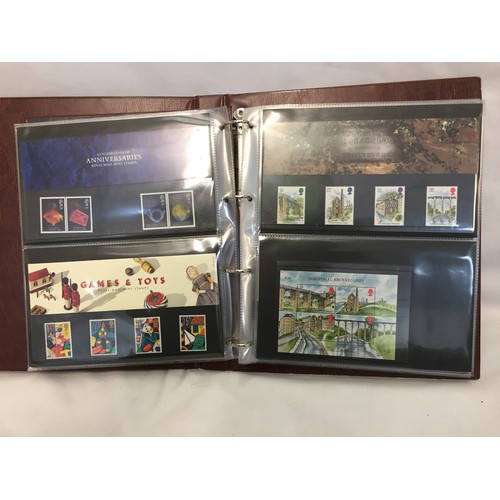 322 - 9 ALBUMS OF ROYAL MAIL PRESENTATION PACKS AND 1 ALBUM OF ROYAL MAIL FIRST DAY COVERS (THE PHOTOS SHO... 