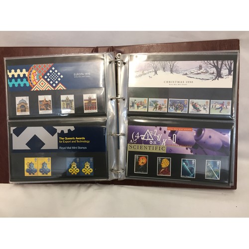 322 - 9 ALBUMS OF ROYAL MAIL PRESENTATION PACKS AND 1 ALBUM OF ROYAL MAIL FIRST DAY COVERS (THE PHOTOS SHO... 