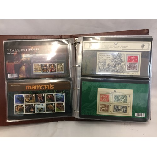 322 - 9 ALBUMS OF ROYAL MAIL PRESENTATION PACKS AND 1 ALBUM OF ROYAL MAIL FIRST DAY COVERS (THE PHOTOS SHO... 