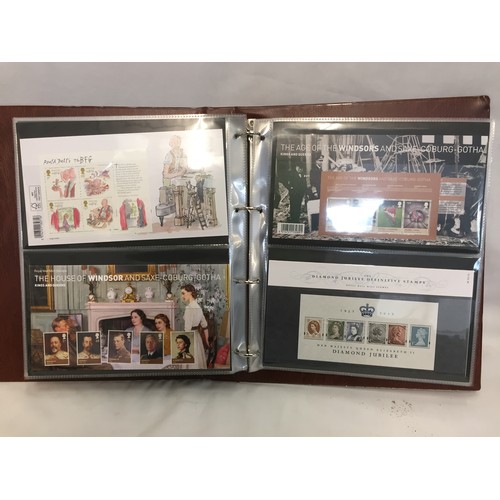 322 - 9 ALBUMS OF ROYAL MAIL PRESENTATION PACKS AND 1 ALBUM OF ROYAL MAIL FIRST DAY COVERS (THE PHOTOS SHO... 