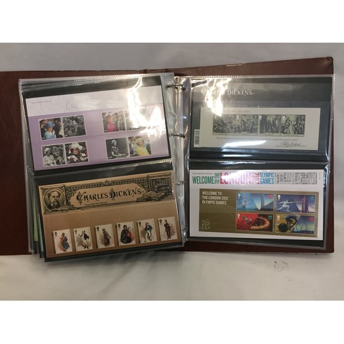 322 - 9 ALBUMS OF ROYAL MAIL PRESENTATION PACKS AND 1 ALBUM OF ROYAL MAIL FIRST DAY COVERS (THE PHOTOS SHO... 