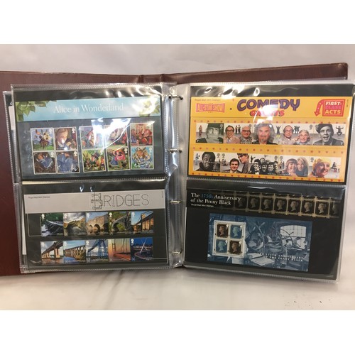 322 - 9 ALBUMS OF ROYAL MAIL PRESENTATION PACKS AND 1 ALBUM OF ROYAL MAIL FIRST DAY COVERS (THE PHOTOS SHO... 