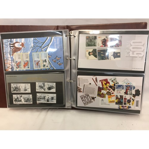 322 - 9 ALBUMS OF ROYAL MAIL PRESENTATION PACKS AND 1 ALBUM OF ROYAL MAIL FIRST DAY COVERS (THE PHOTOS SHO... 