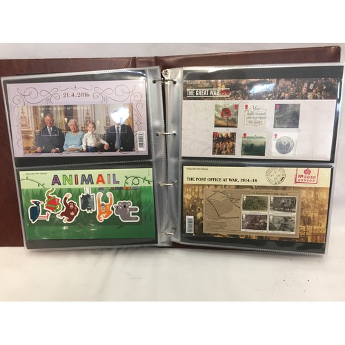 322 - 9 ALBUMS OF ROYAL MAIL PRESENTATION PACKS AND 1 ALBUM OF ROYAL MAIL FIRST DAY COVERS (THE PHOTOS SHO... 