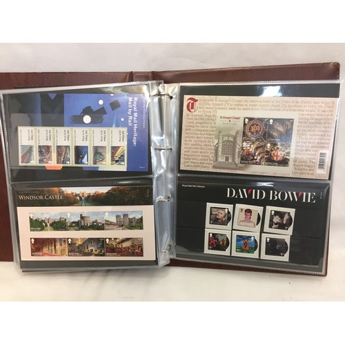 322 - 9 ALBUMS OF ROYAL MAIL PRESENTATION PACKS AND 1 ALBUM OF ROYAL MAIL FIRST DAY COVERS (THE PHOTOS SHO... 